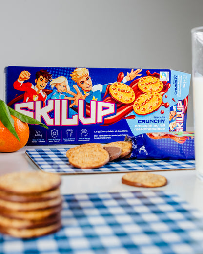 Biscuit crunchy nappé chocolat au lait